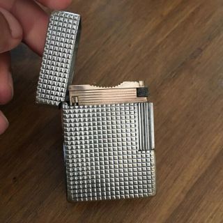 Small Vintage Frensh St Dupont Lighter Paris Made In France Silver Plated