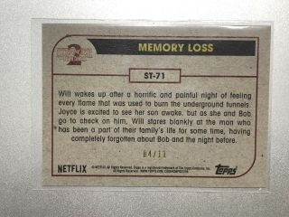2019 Topps Stranger Things Season 2 ST - 71 Memory Loss Waffle parallel 4/11 2