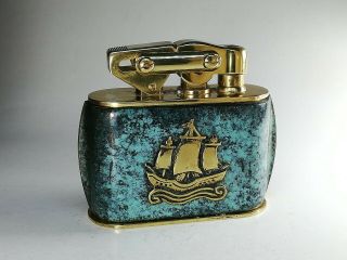 Kw Karl Weiden Ship / Galleon Emblem 650g Table Lighter - Made In Germany 1950 
