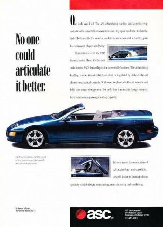 1993 Nissan 300zx 300 - Zx Convertible Advertisement Print Art Car Ad K62