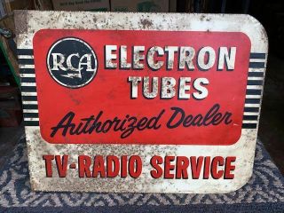 Rca Radio Tv Service Tube Advertisement Sign