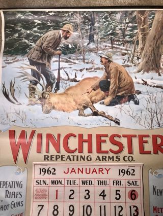 1962 Winchester Calendar A.  B Frost Artwork " The 30 Did It "