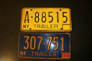 2 York Trailer Licence Plates 1960s ? And 1971