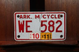 2011 Arkansas Motorcycle License Plate Ark Cycle We 582