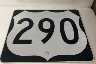 Authentic Retired Texas Route 290 Shield Highway Sign Austin Brenham Houston