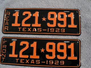 Restored 1929 Texas License Plates