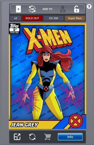 Marvel Topps Collect Retro X - Men First 1st Printing Jean Grey