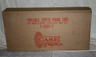 Vtg Zenith Phono Cart Stand Rolling Mid Century Modern Nos Chrome Record Mcm