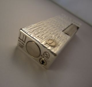 Dunhill Rollagas Lighter - Silver Plated - ' Nugget ' - Dunhill Leather Case 10