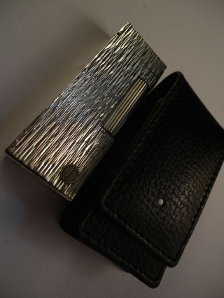 Dunhill Rollagas Lighter - Silver Plated - ' Nugget ' - Dunhill Leather Case 11