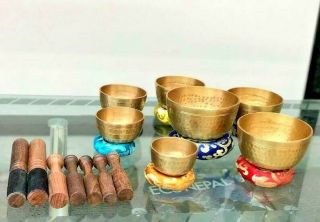 Set of 7 Singing Bowl hand - beaten chakra healing sound therapy meditation Bowls 2