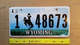 License Plate,  Wyoming,  Graphix 1 Bucking Bronco 48673