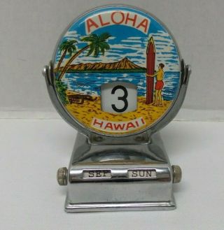 Vintage Tin Litho Hawaii Souvenir Perpetual Flip Calendar