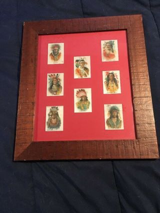 Antique Group Native American Indian Chief Portraits Cigarette Tobacco Silks Fr