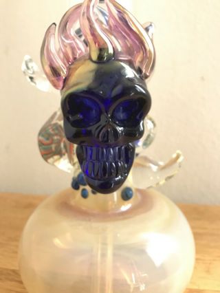 Jbd Arts Glass Design Fire Skull Bong Water Pipe