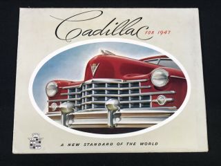Vtg 1947 Cadillac Car Dealer Sales Brochure Fold Out Poster