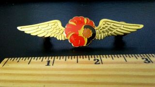 Hawaiian Airlines Logo Hawaii Gold Tone Metal 3 1/4 " Winged Pin