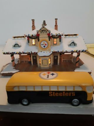 Hawthorne Pittsburgh Steelers Station Christmas Village Certificate Of Authentic
