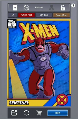 Marvel Topps Collect Retro X - Men First 1st Printing Sentinel