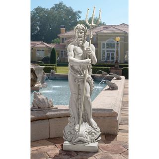 Poseidon With Trident Statue Large Scale God Of Ocean Waters Garden Sculpture