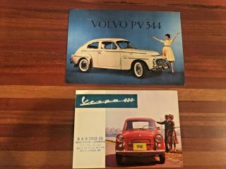 1960 Vespa 400 & Volvo Pv 544 Vintage Catalogs - Advertising