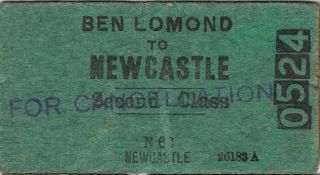 Railway Tickets A Trip From Ben Lomond To Newcastle By The Old Nswgr
