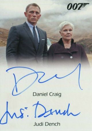 James Bond Archives 2014 Dual Autograph Daniel Craig & Judi Dench