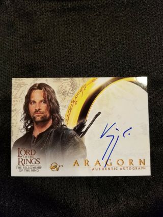 Lord Of The Rings Fotr Autograph Card Viggo Mortensen As Aragorn