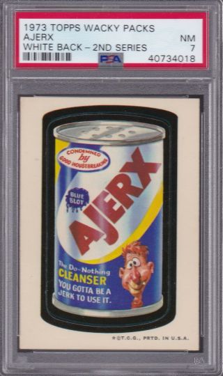 1973 Topps Wacky Packs Ajerx (wb) Psa 7 Near Series 2 Packages