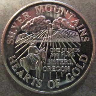 Vintage Western Rodeo Sisters,  Oregon 1 Troy Oz.  999 Silver Round - Or
