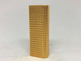 Auth Cartier K18 Gold - Plated Diamond Pattern Pentagon 5 - Sided Lighter Gold