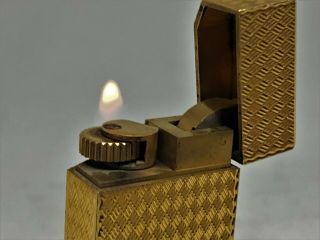 Auth CARTIER K18 Gold - Plated Diamond Pattern Pentagon 5 - Sided Lighter Gold 2