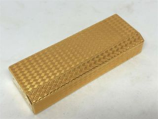 Auth CARTIER K18 Gold - Plated Diamond Pattern Pentagon 5 - Sided Lighter Gold 3