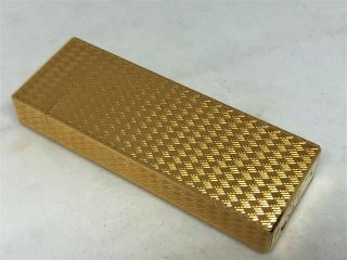 Auth CARTIER K18 Gold - Plated Diamond Pattern Pentagon 5 - Sided Lighter Gold 7