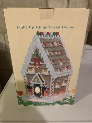 Euc 14” Cookie And Candy Gingerbread House Light Up Christmas Building Figurine