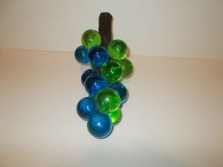 Vintage 1960 ' s Mid Century Blue & Green Lucite Grape Cluster Driftwood 12 