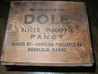 Rare Vtg Dole Pineapple Wood Box Honolulu Hawaii - Shape No Cracks Large