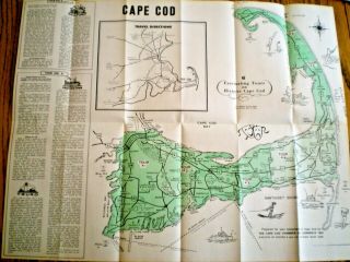 Vintage 1969 Tour Map Of Cape Cod 6 Fascinating Tours Chamber Of Commerce