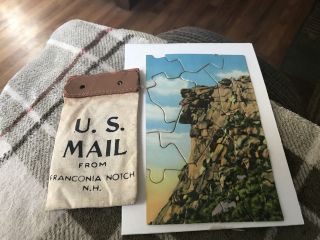 Vintage Hampshire Old Man Of The Mountain Puzzle With Usps Bag