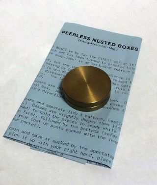 Viking - Haenchen Mfg.  Peerless Nested Boxes / Vintage Brass Coin Magic