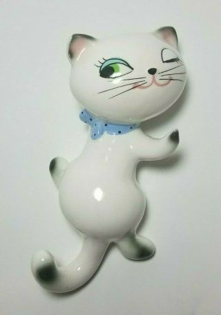 Holt Howard Cozy Kitten Climbing Wall Caddy Pocket Hook Ceramic Japan 1950s