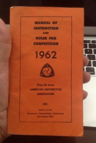 Vintage American Motorcycle Association Rules Competion Booklet Ama 1962