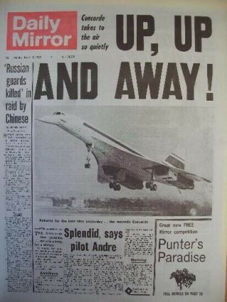 Daily Mirror Commemorating Concorde 