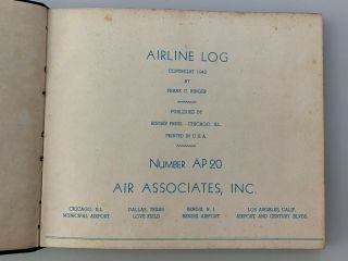Pan American Airways Boeing 314 Clipper Pilot Log Book