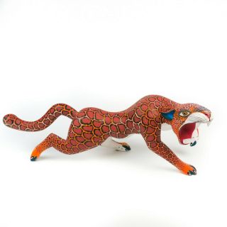 Fierce Jaguar Oaxacan Alebrije Wood Carving Mexican Handcrafted Art Sculpture