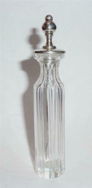 Antique Cut Glass Cayenne Pepper Bottle & Spoon Snuff Opium Laudanum Medicine