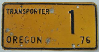 1976 Oregon Transporter License Plate Nifty Number 1