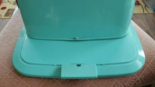 MCM Turquoise SQUARE Plastic Cake Plate/Cover/Saver,  Chicago 45 5
