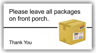 Usps Ups Fed Ex Leave Package On Front Porch Decal Delivery Man Guy Sticker Sign