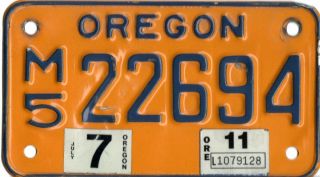 Oregon Motorcycle License Plate